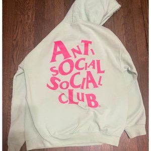 Anti Social Social Club Green and Pink Hoodie